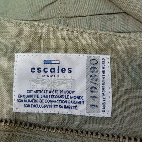 Escales Paris Casual Shorts Mens Olive Green 100% Linen Size 40 EU - Picture 2 of 13